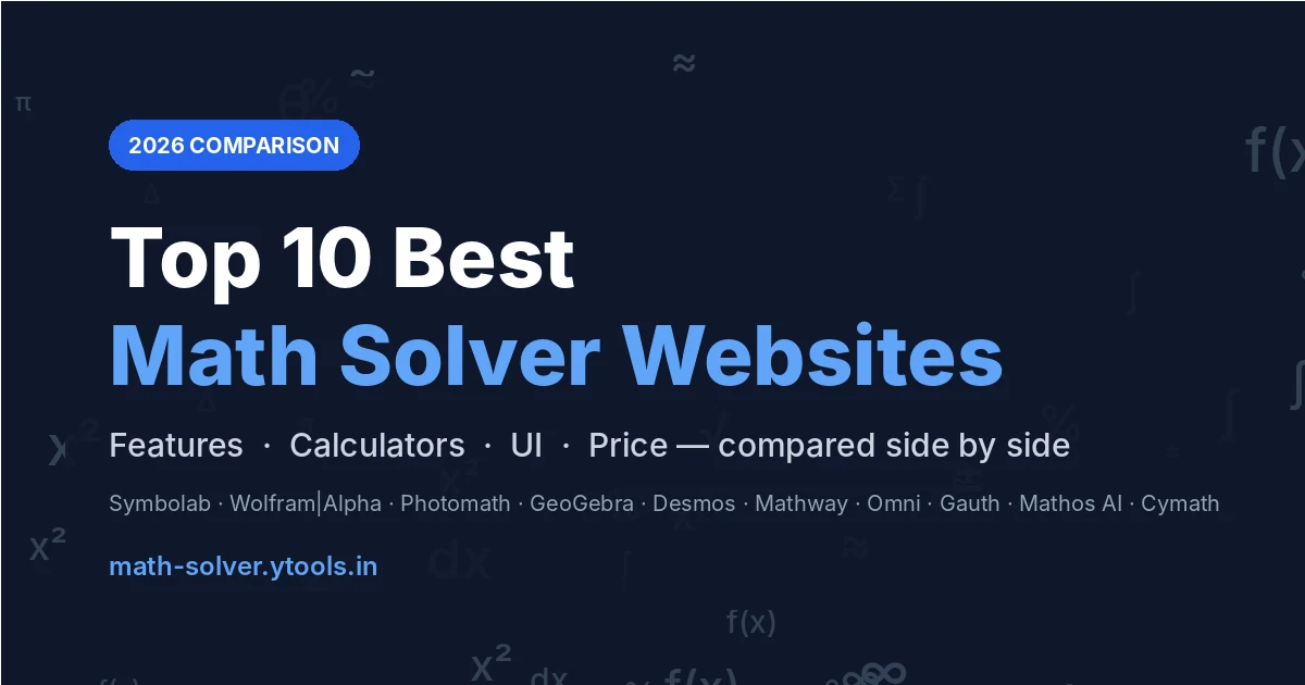 Top 10 best math solver websites of 2026 compared